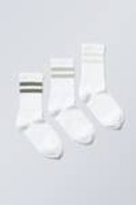 Sage stripe - 3-pack Sport Striped Socks - 0