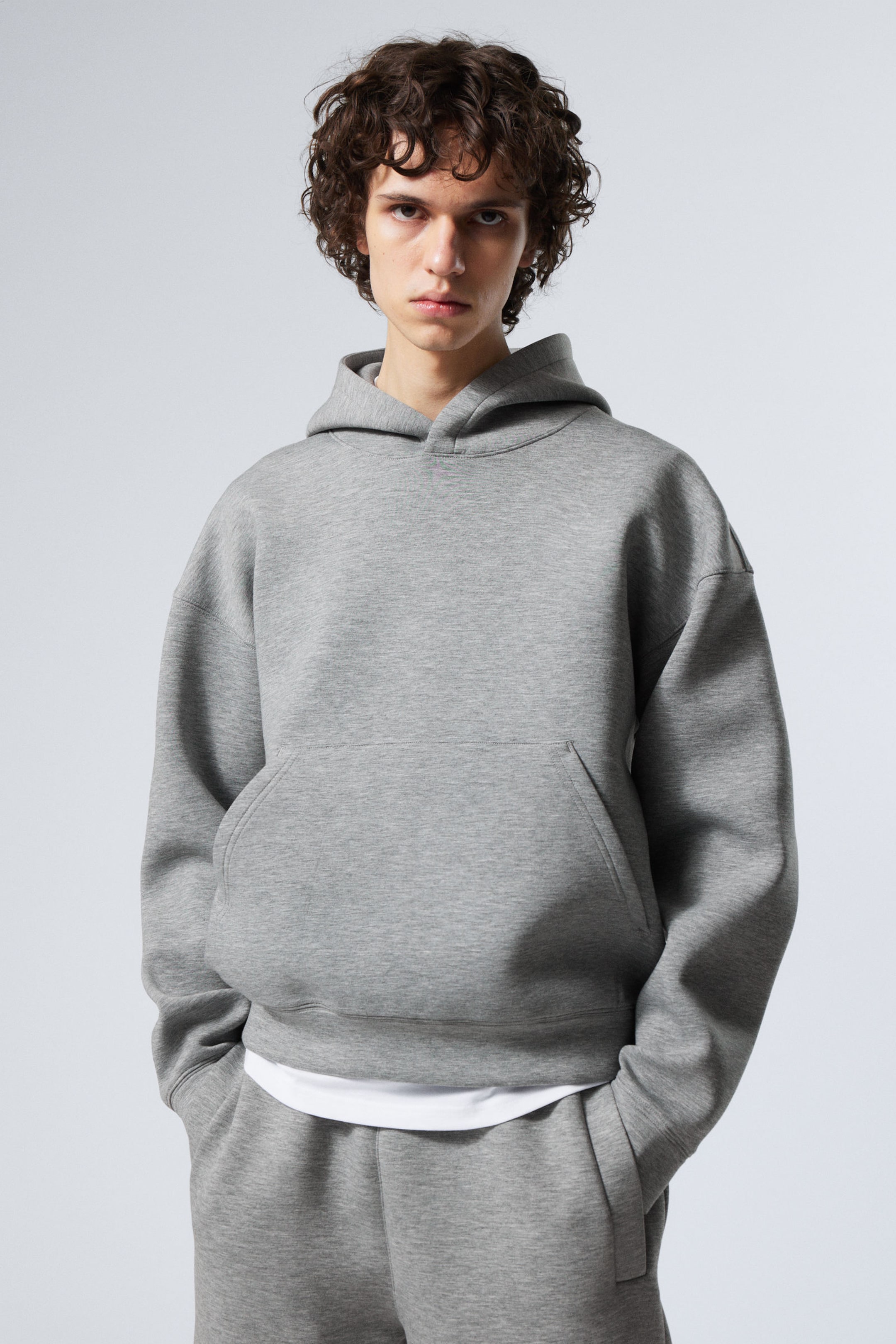 Grey Melange - Simon Scuba Hoodie - 0