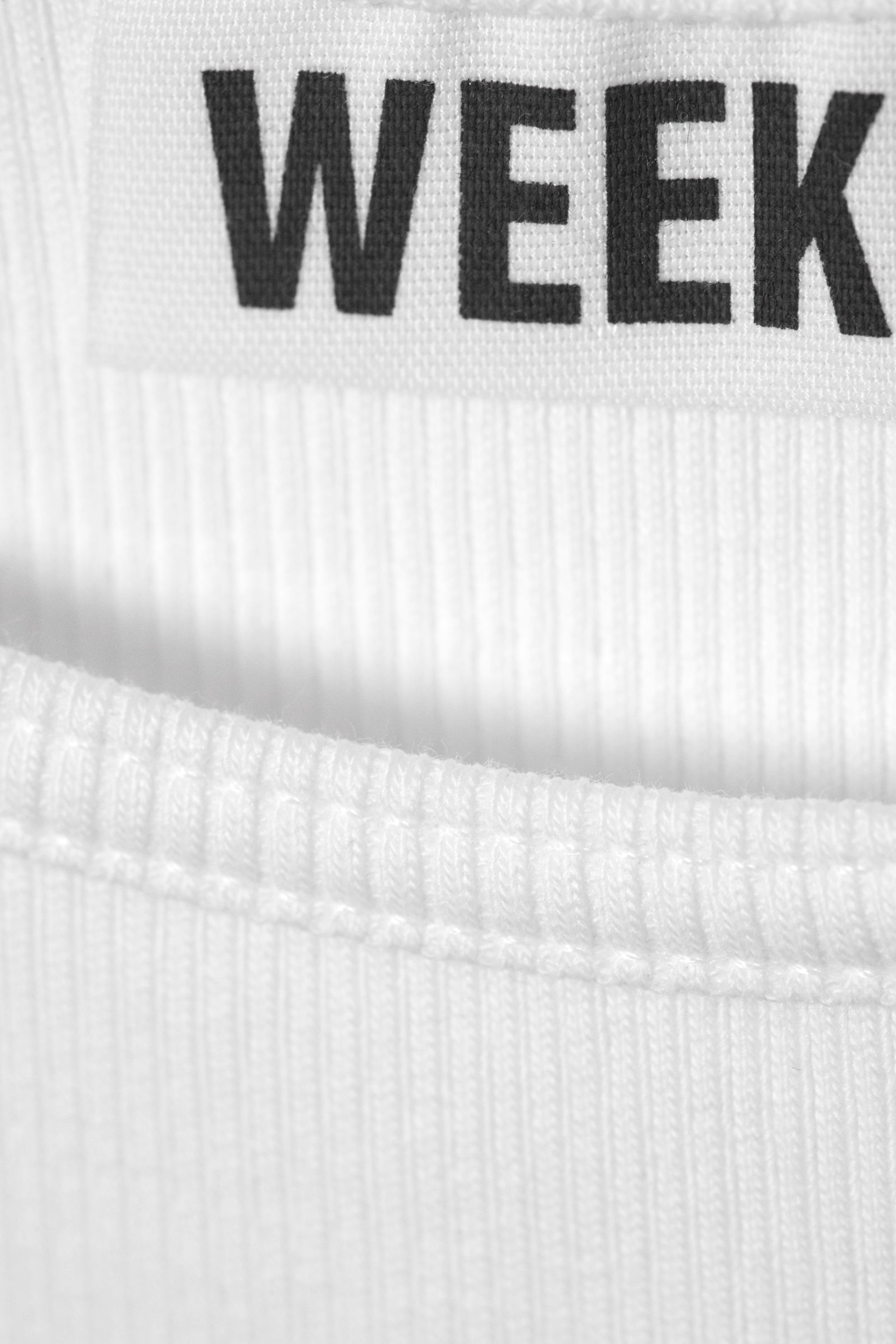#FFFFFF - Cropped Ribbed Cotton Tank - 2