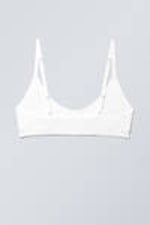 White - Inez Scooped Cotton Bralette - 1