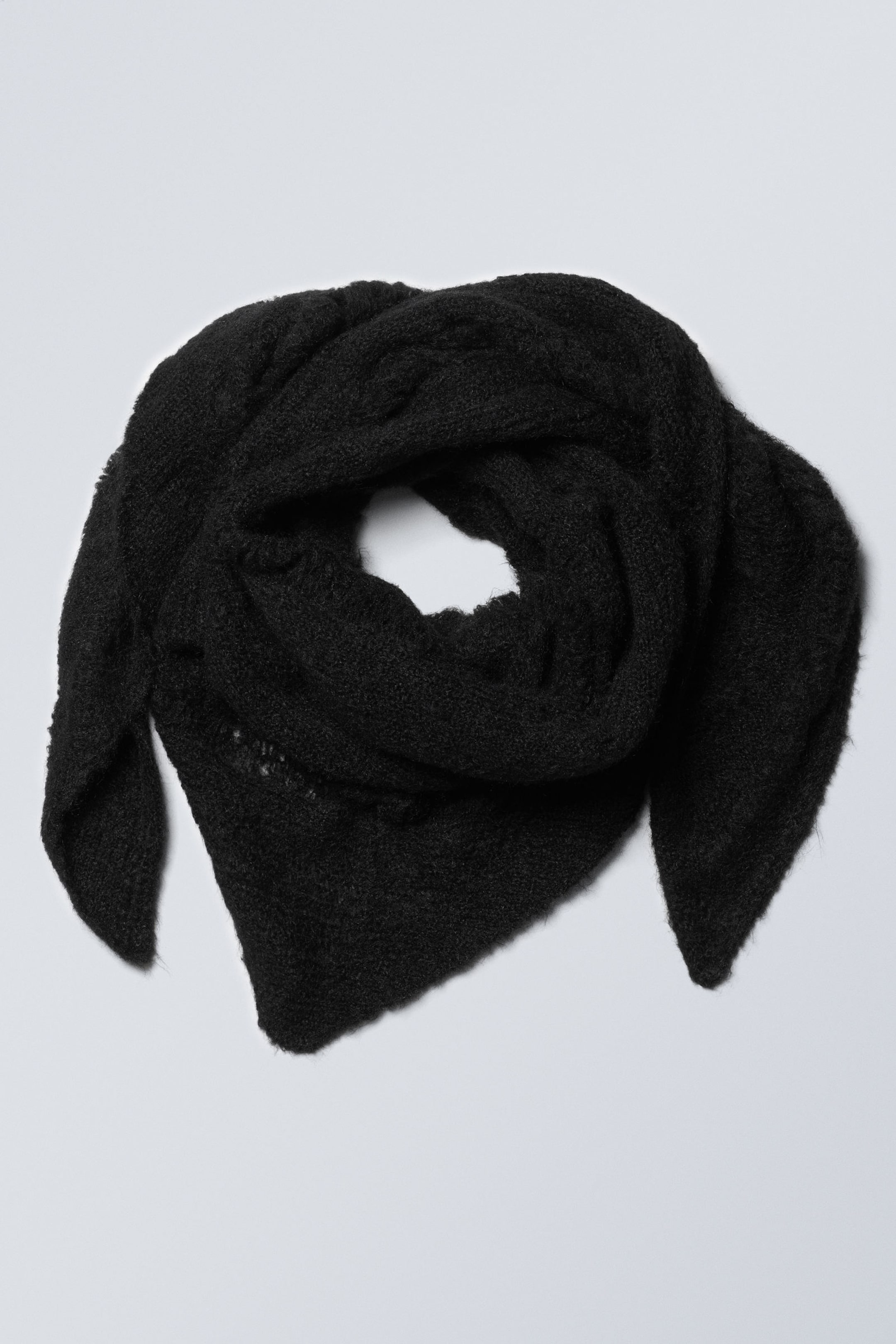 Black - Distressed Triangle Scarf - 3