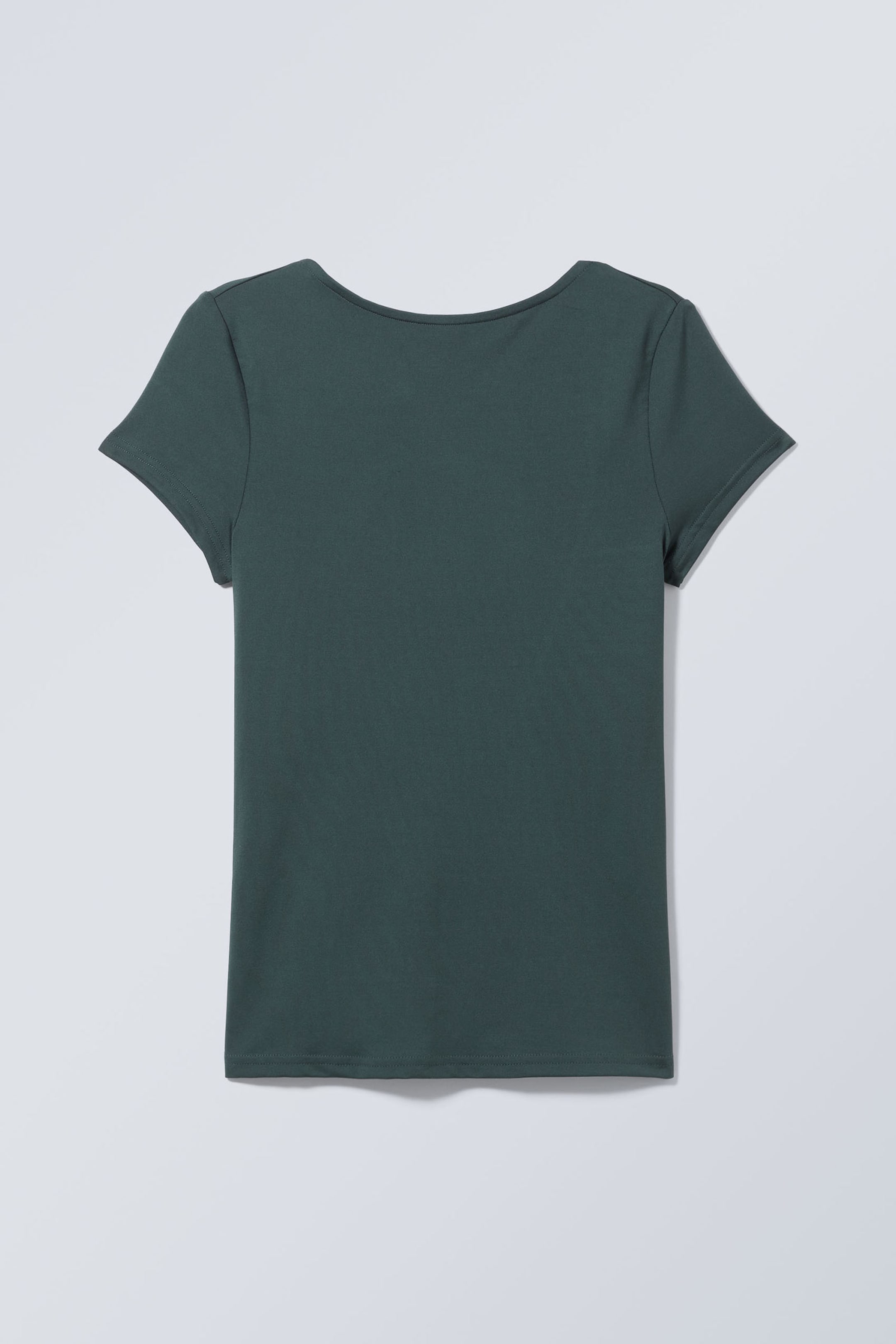 Dark Teal - Gizem Open Back T-shirt - 0