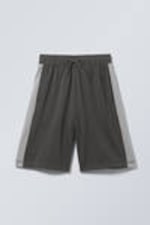 Dark Grey - Mesh Skater Shorts - 0