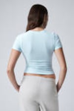 Light Blue - Slim Fitted T-shirt - 3