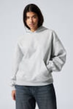 Ljus gråmelerad - Tung oversized hoodie - 1