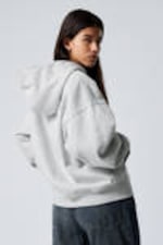 Ljus gråmelerad - Tung oversized hoodie - 3