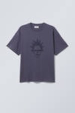 Dark Purple - Hello Man - Great Boxy Printed Graphic Tee - 0