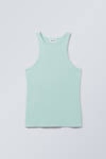 Light Turquoise - Fitted Tank Top - 0