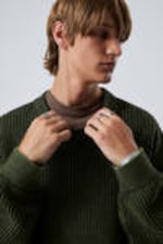 Medium Green - Regular Heavy Knit Sweater - 1