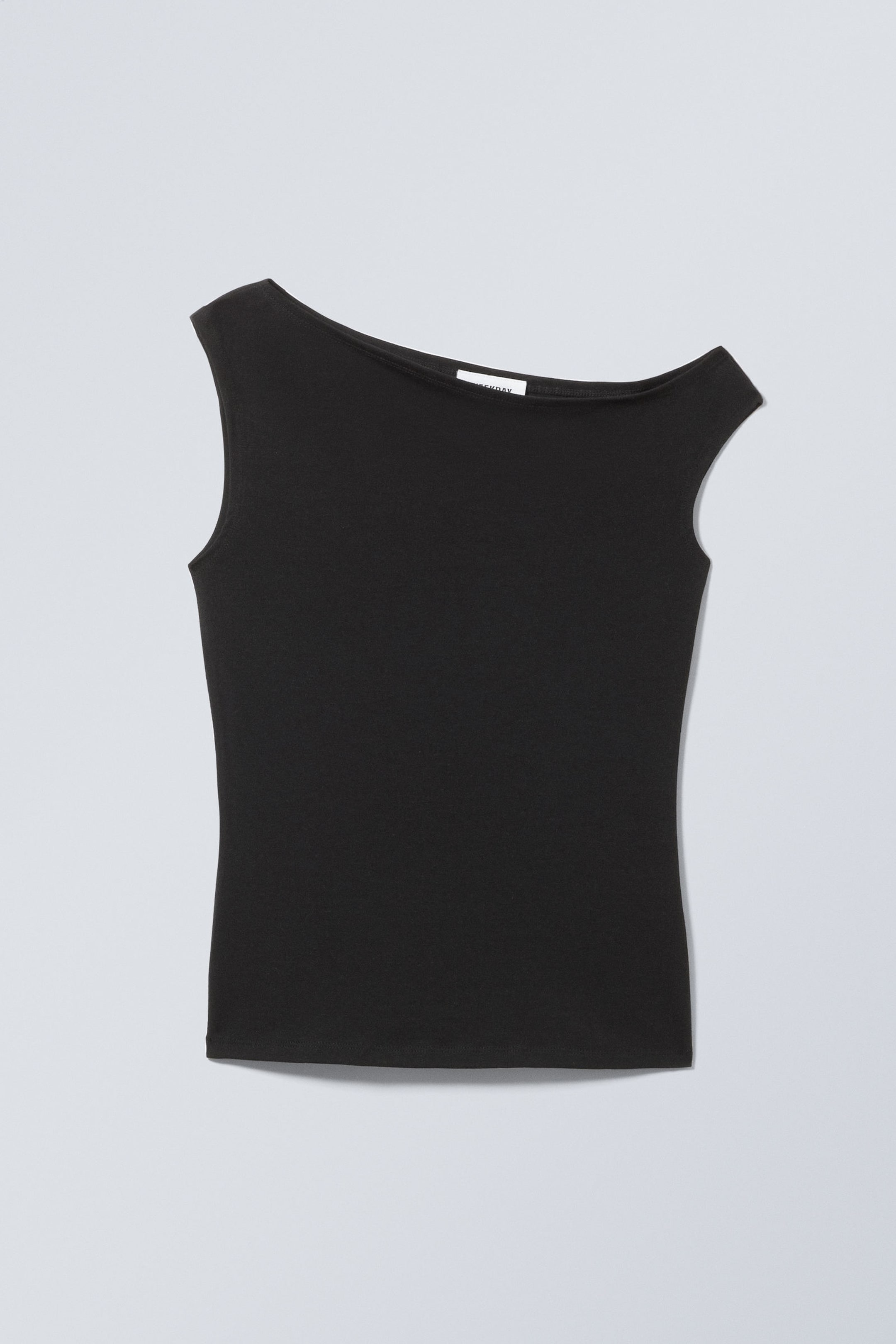 Black - Fitted Asymmetric Top - 0