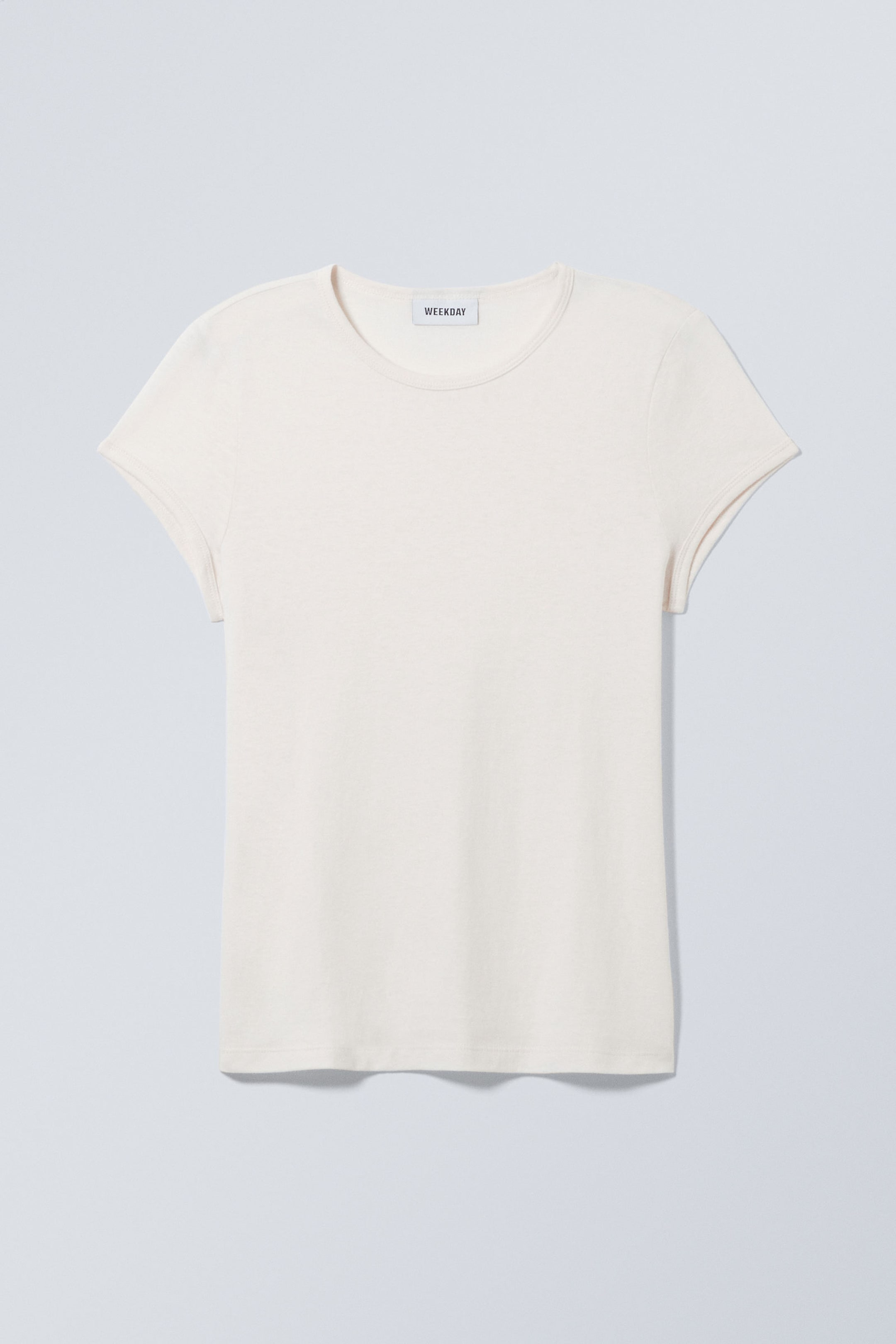 Dusty White - Short Sleeve Fitted T-shirt - 0