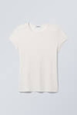 Dusty White - Short Sleeve Fitted T-shirt - 0