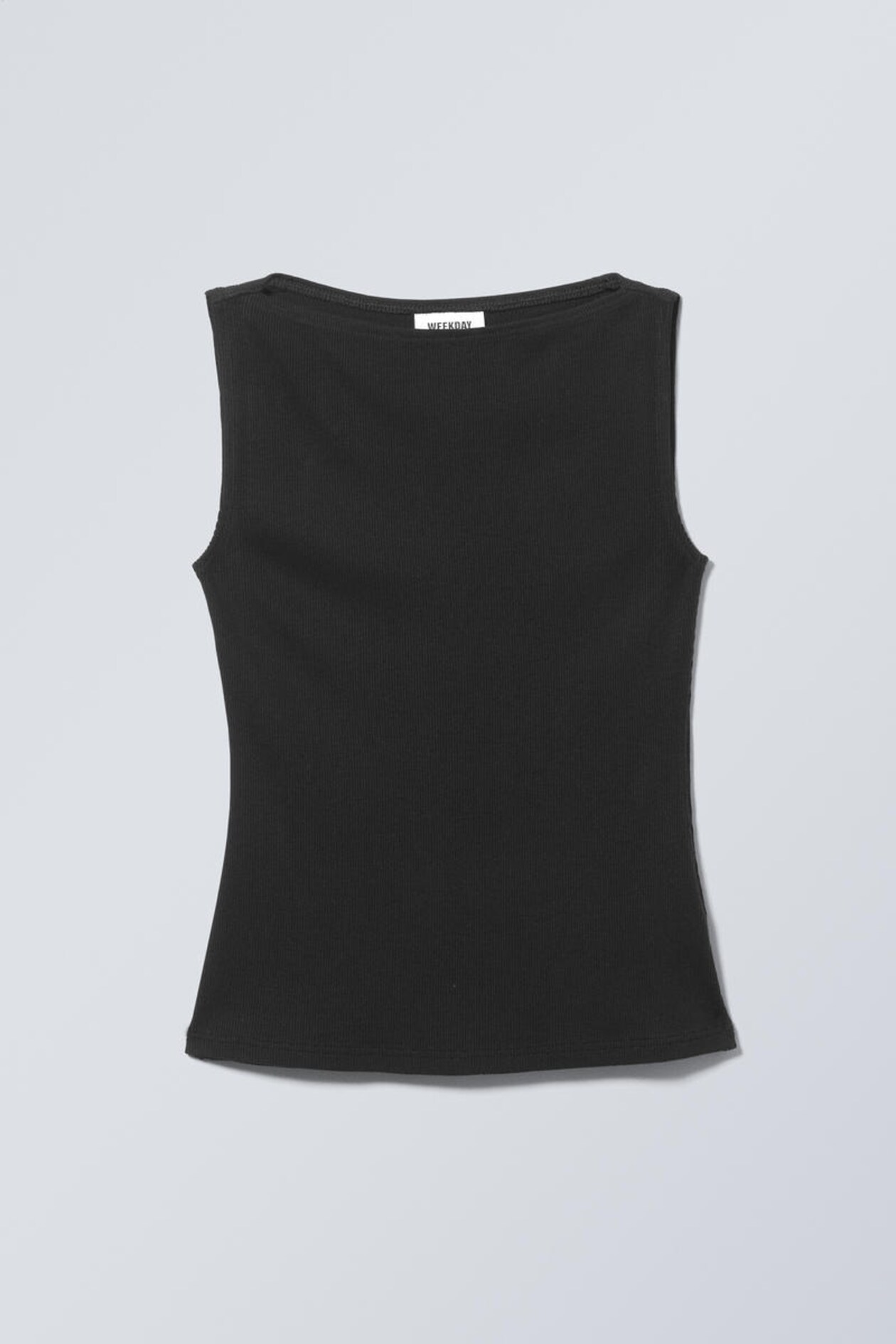 Square Print Contrast Annie Rib V Neck Top