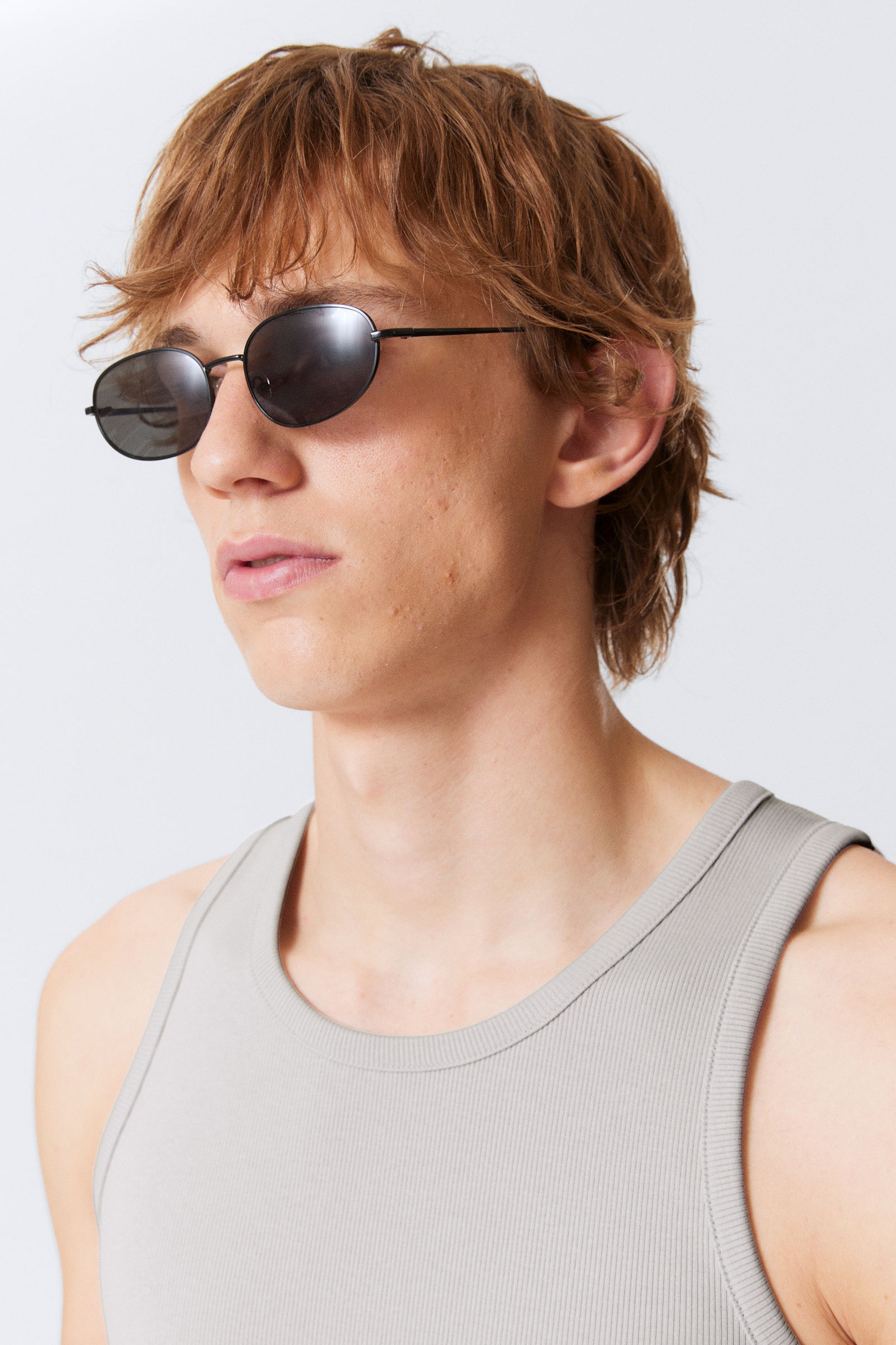 #272627 - Minimal Oval Metal Frame Unisex Sunglasses - 2