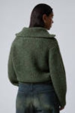 Dark Green - Bea Zip Cardigan - 3