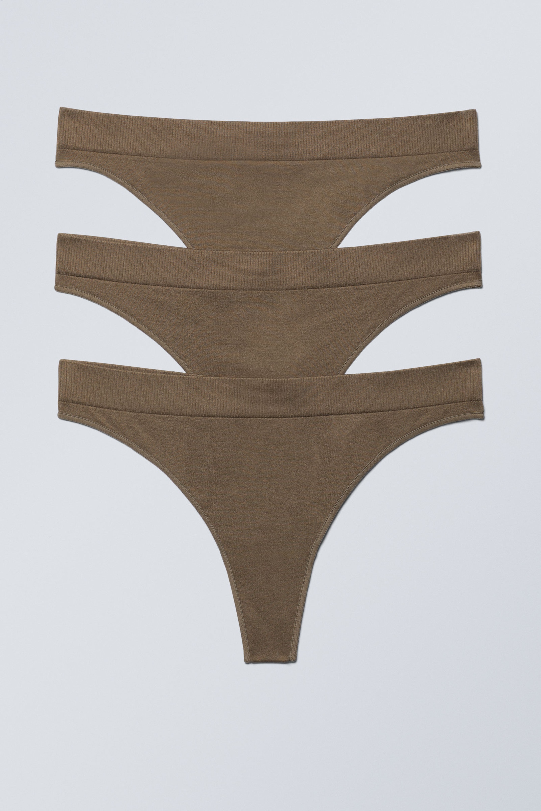 Brown - 3-pack Cat Soft Thong - 0