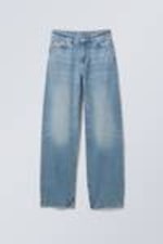 Seventeen Blue - Mittelblau - Rail Mid Waist Loose Wide Leg Jeans - 0