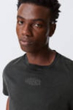 Black - Ambience - Graphic Cap-Sleeved Boxy Cotton T-shirt - 1