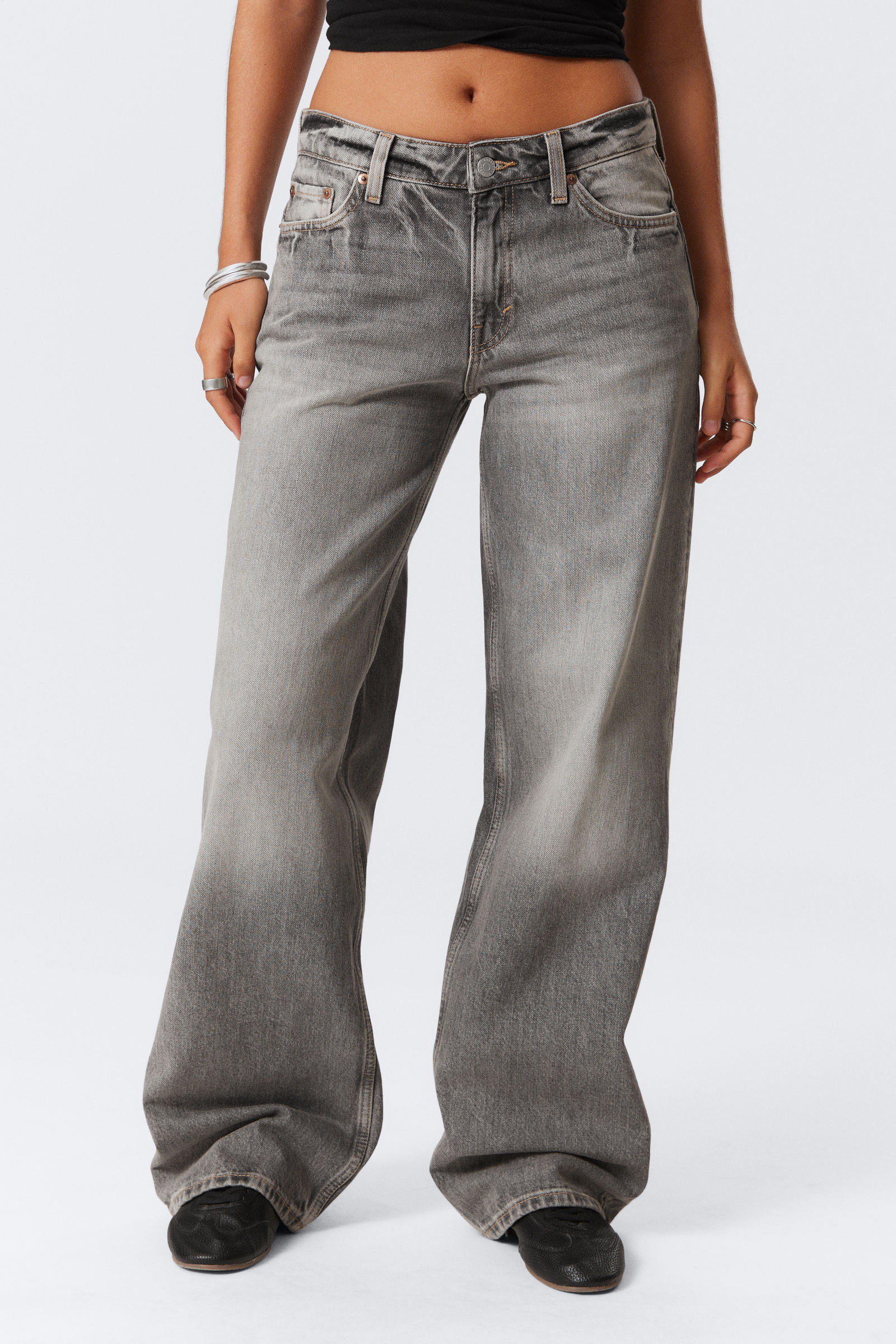 ample low rise loose wide leg jeans - Canyon Grey - Medium ample low rise loose wide leg jeans - Canyon Grey - Medium