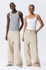 Ecru - Astro - Locker sitzende, weite Leinen-Mix-Hose - 0