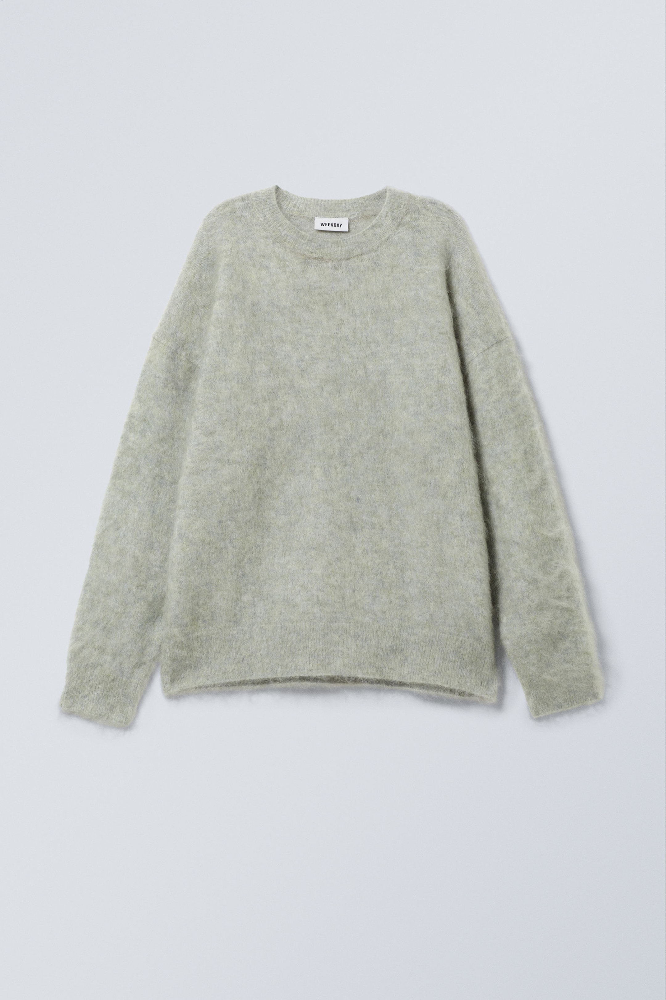 Sage Green - Oversized Knitted Mohair Blend Sweater - 2