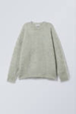 Sage Green - Oversized Knitted Mohair Blend Sweater - 2