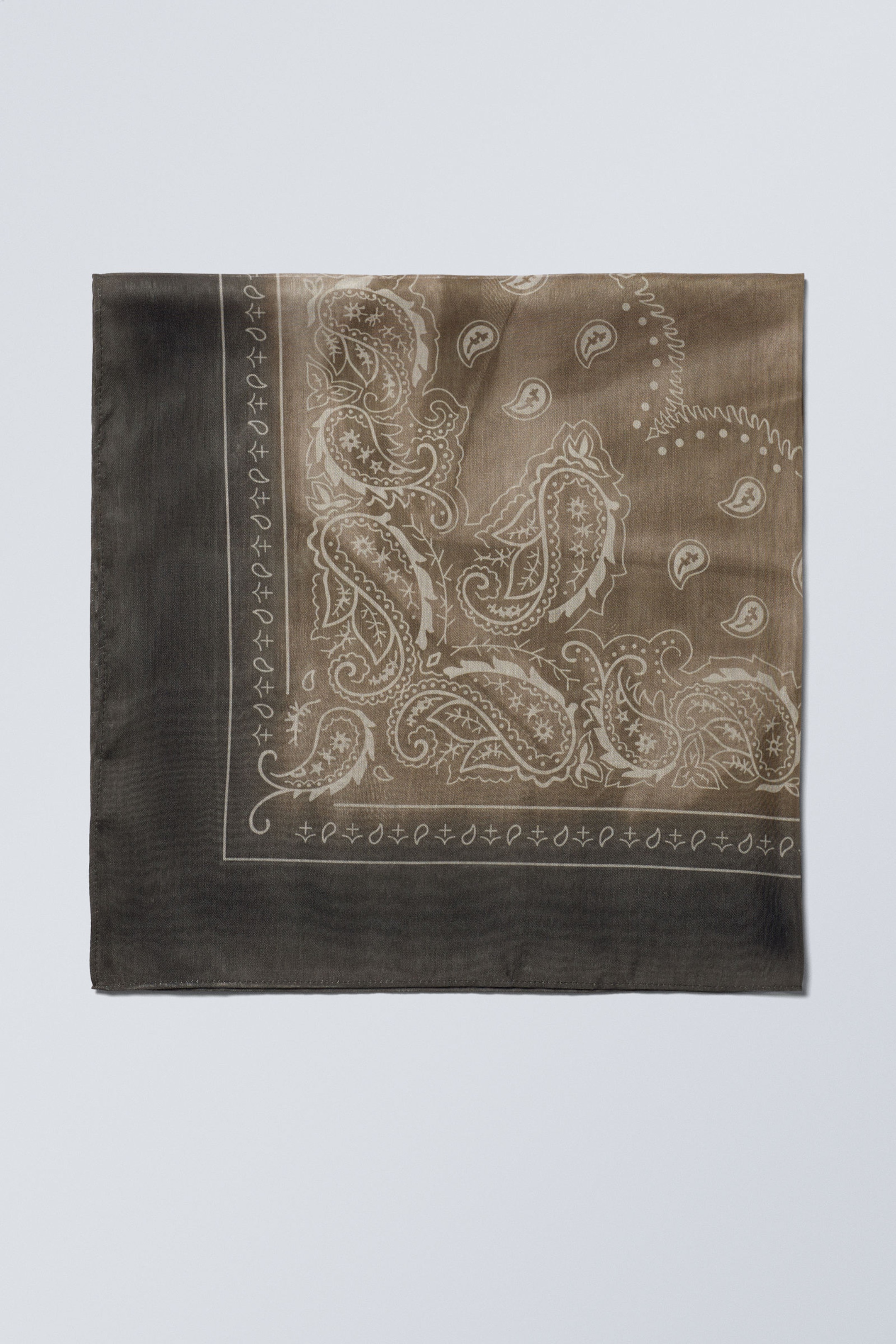 Dusty Brown - Printed Bandana Scarf - 1