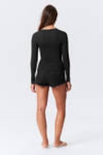 Black - Slim Long-Sleeved Buttoned Cardigan - 3