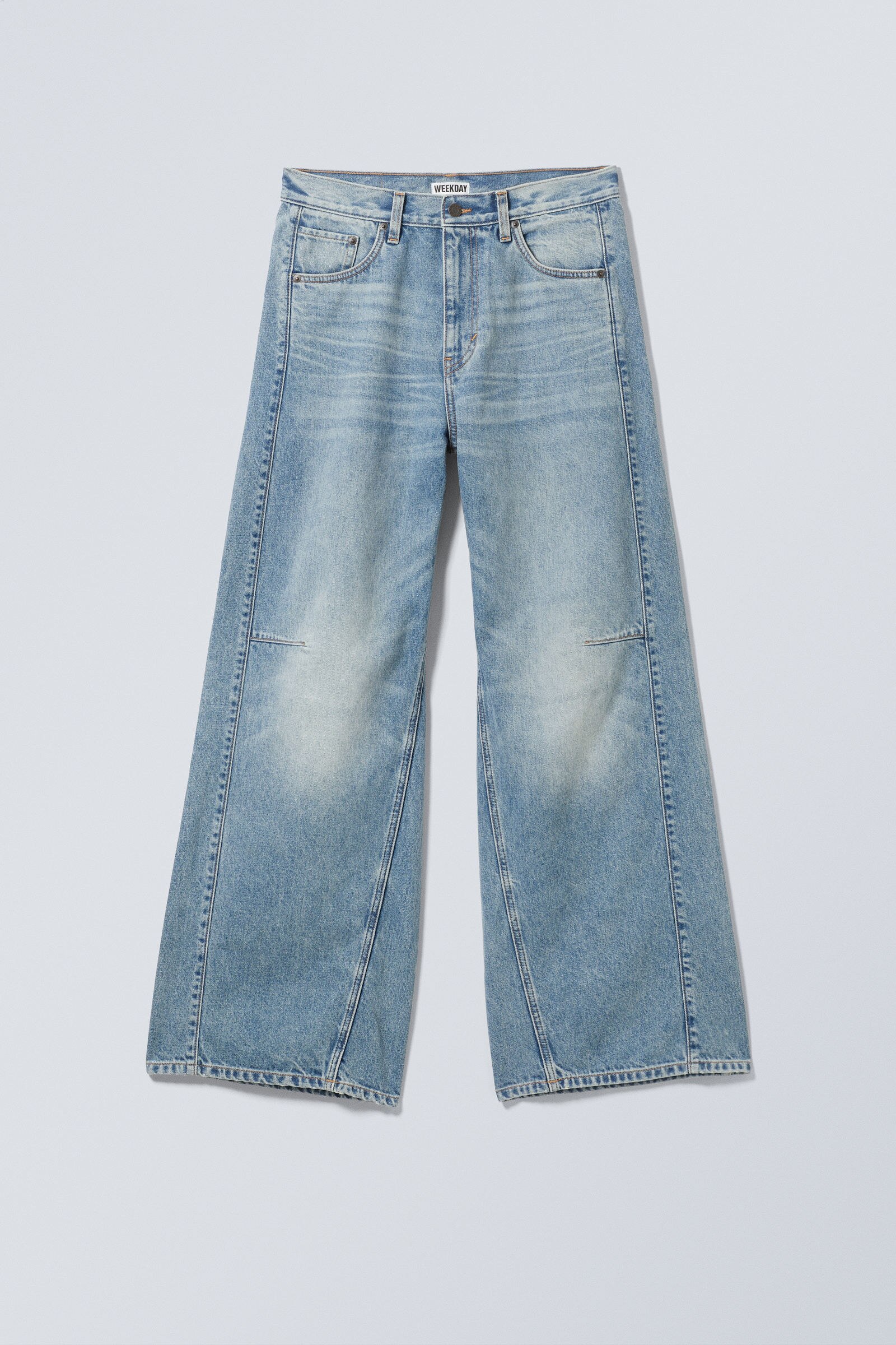 solar cut loose wide leg jeans - Seventeen Blue - Light Blue solar cut loose wide leg jeans - Seventeen Blue - Light Blue