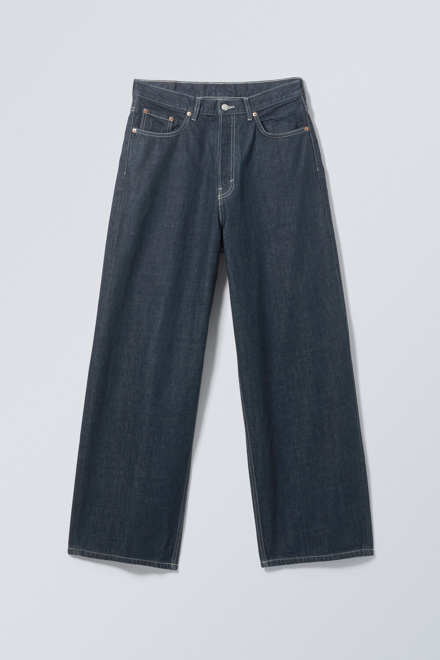 astro loose baggy leg jeans Blue Rinse Dark Blue Weekday WW