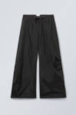 Black - Leish Parachute Trousers - 0