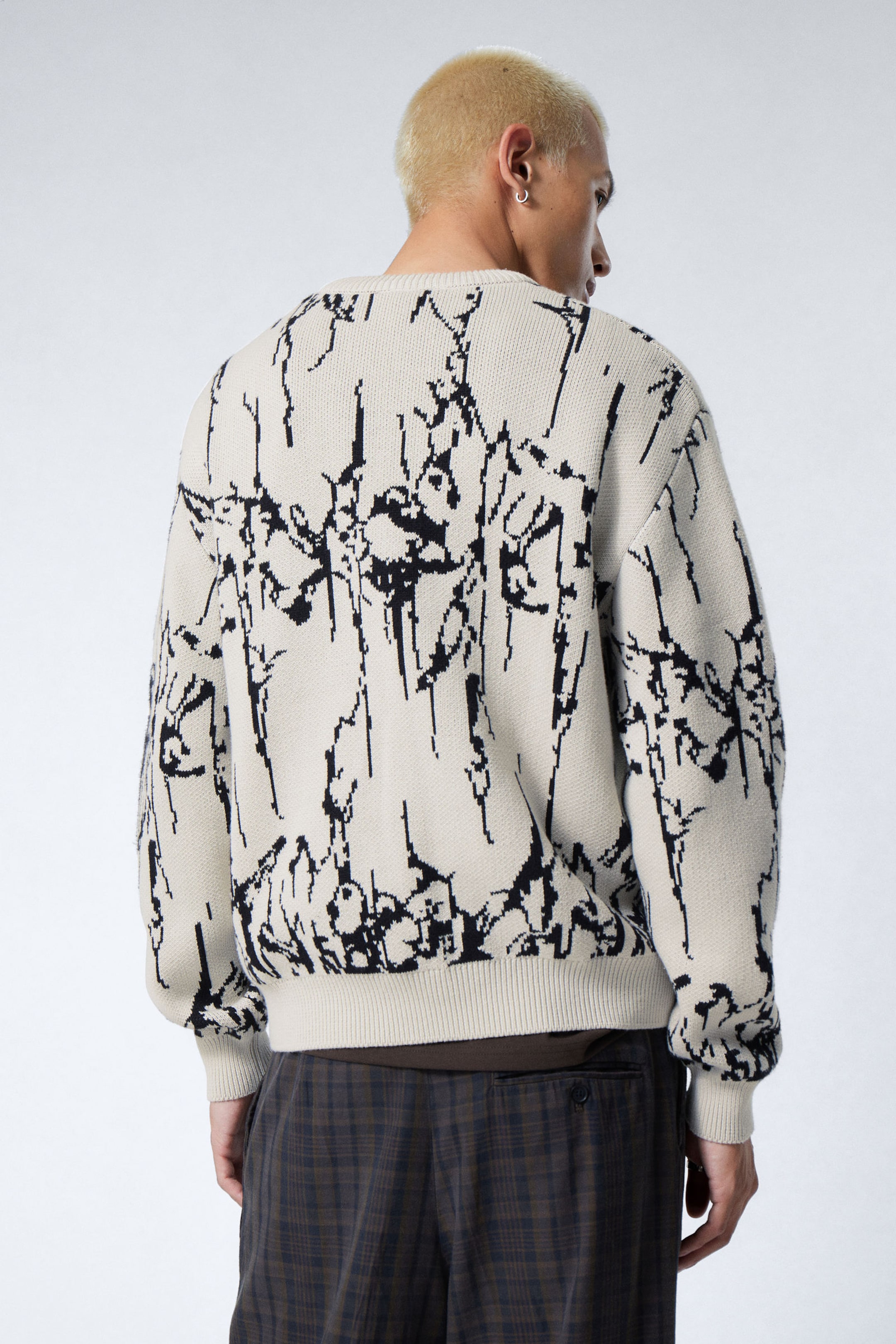 Light Mole - Organic Spirit - Regular Jacquard Knitted Graphic Sweater - 4