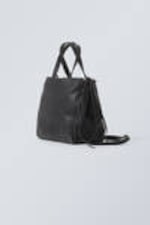 Dark - Medium Faux Leather Tote Bag - 3