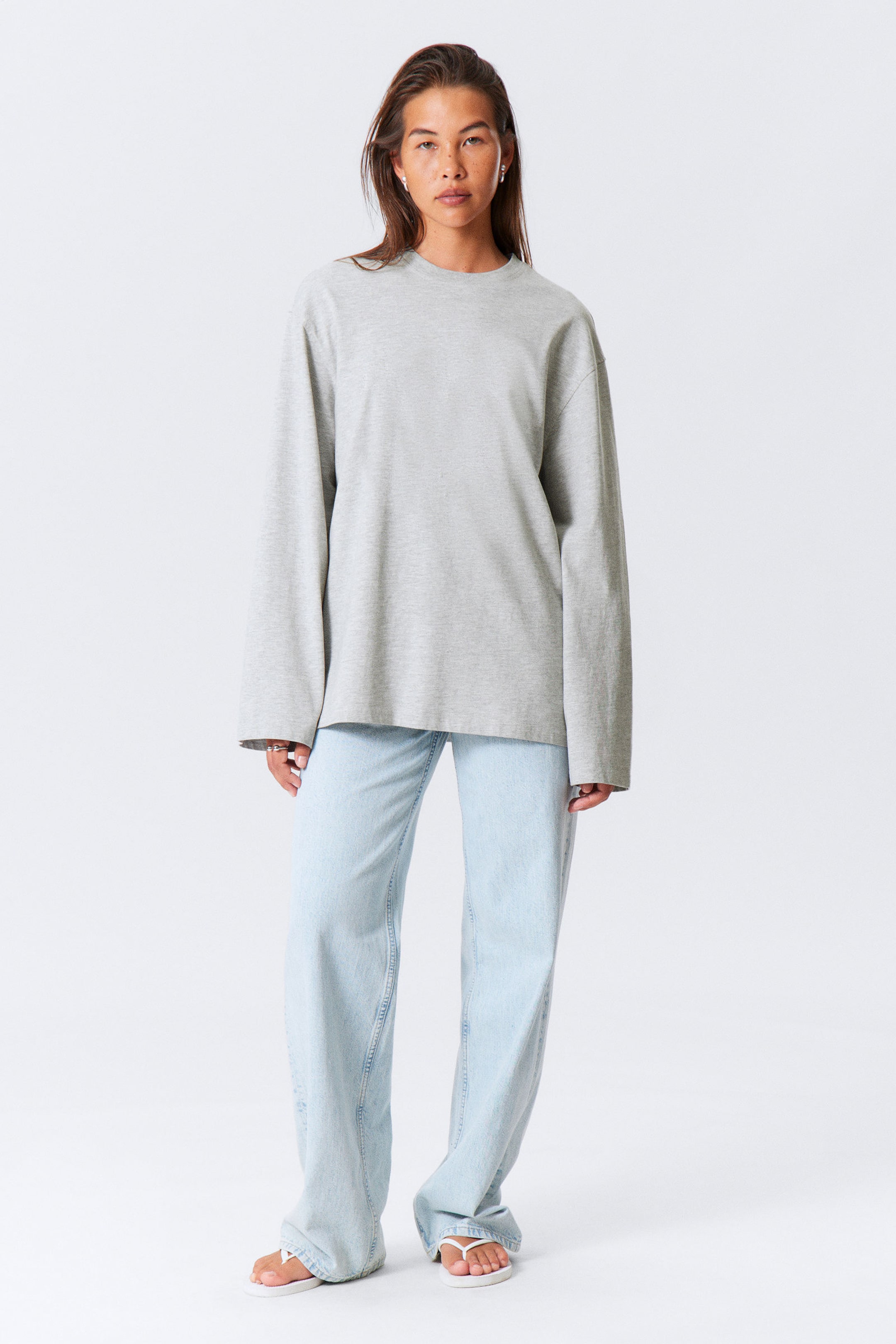 #AFAFAF - Oversized Long Sleeve T-shirt - 2