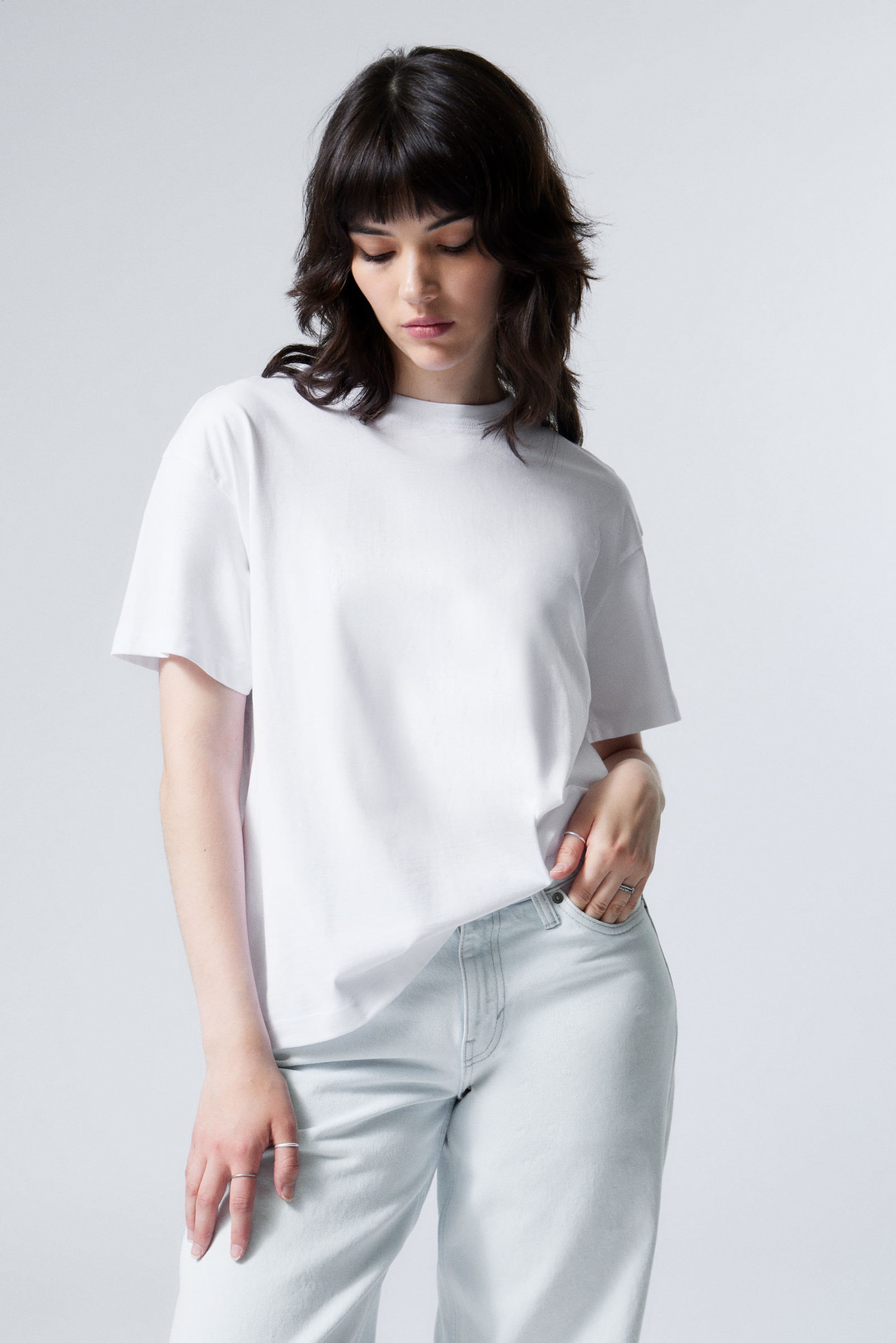 White - Relaxed Boxy Cotton T-shirt - 0