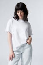 White - Relaxed Boxy Cotton T-shirt - 0