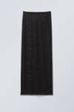 Black - Mesh Maxi Skirt - 0