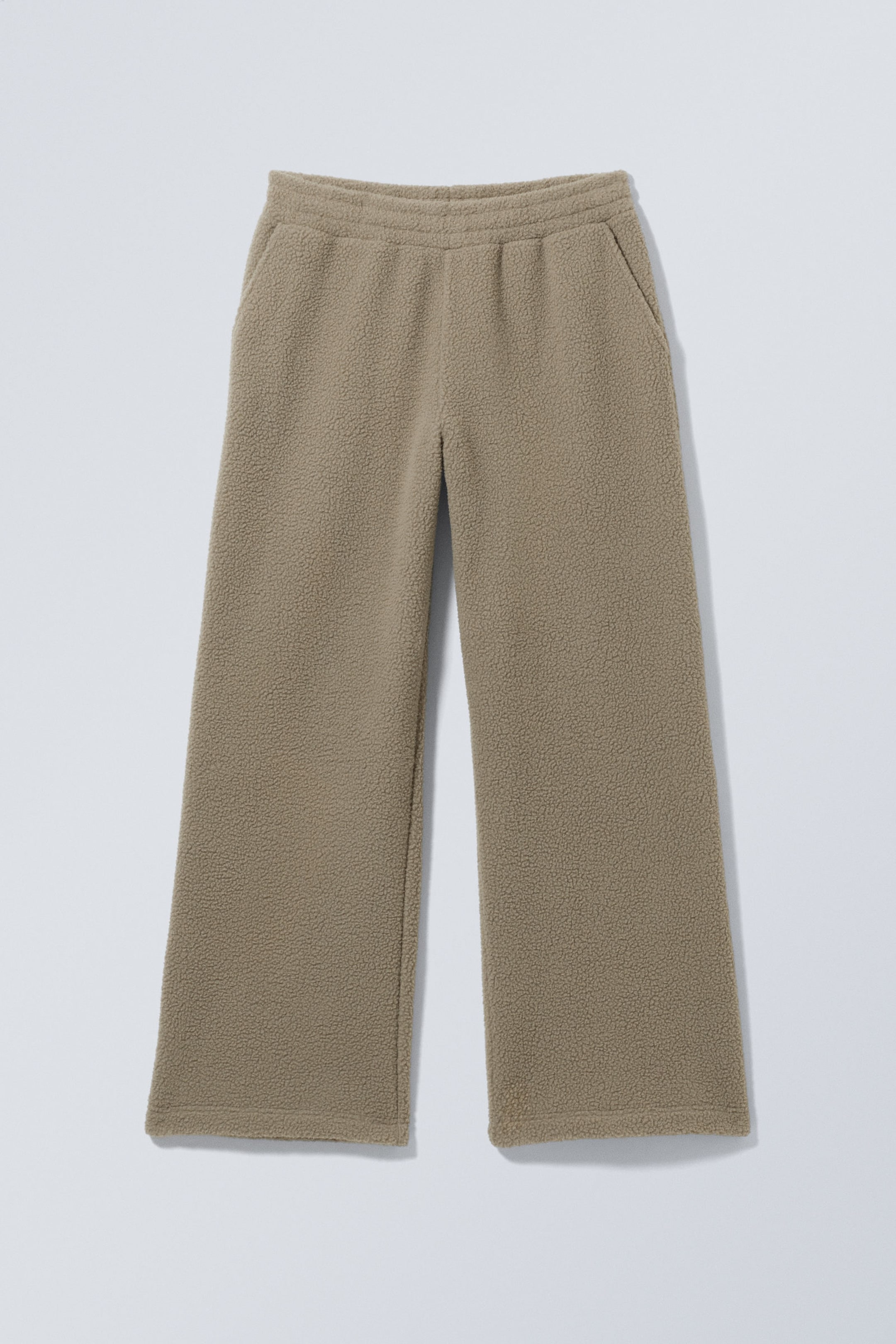 Beige - Loose Fleece Trousers - 2