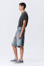 Cyan Dust - Mittelblau - Lockere Baggy-Jeansshorts Astro - 5