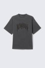 Grau washed - Virtual Mission - Bedrucktes kastiges T-Shirt - 4