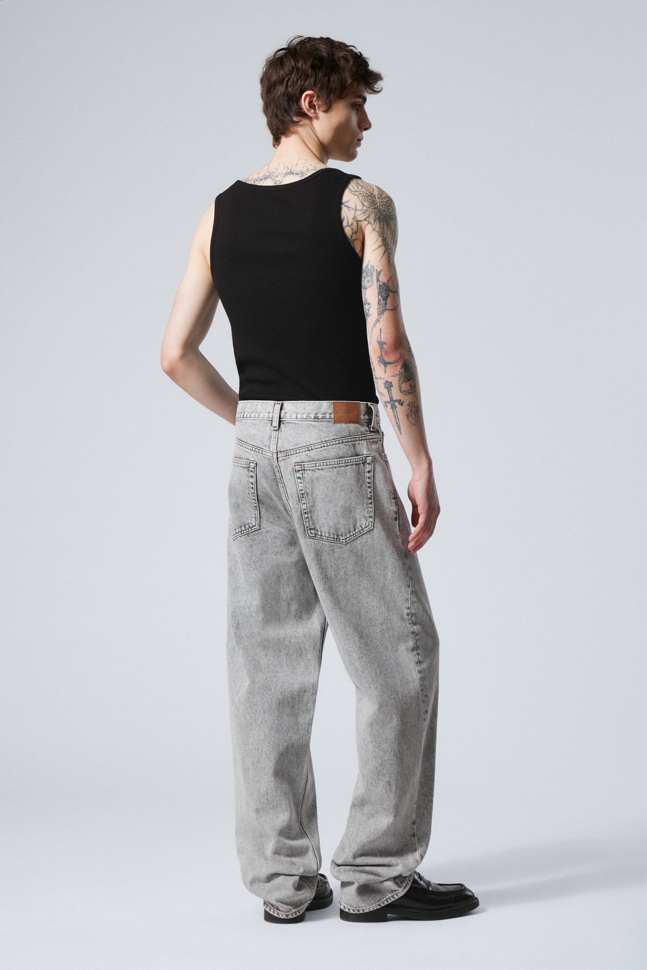 galaxy loose straight leg jeans - Monolith Grey - Light Grey