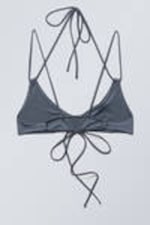 Blue Shimmer - Strappy Bikini Top - 1