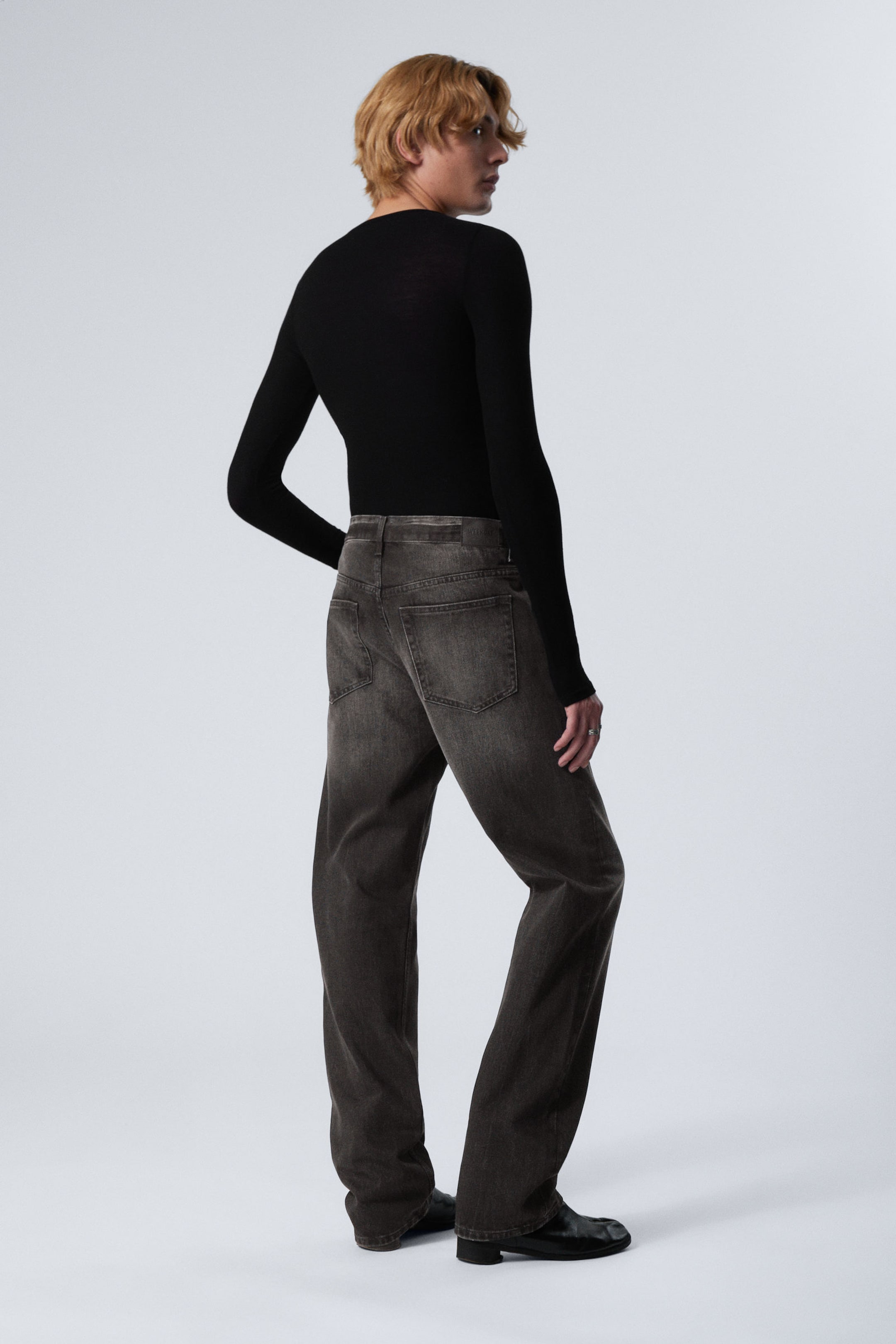 Obsidian Black - Black - Space Relaxed Straight Leg Jeans - 3