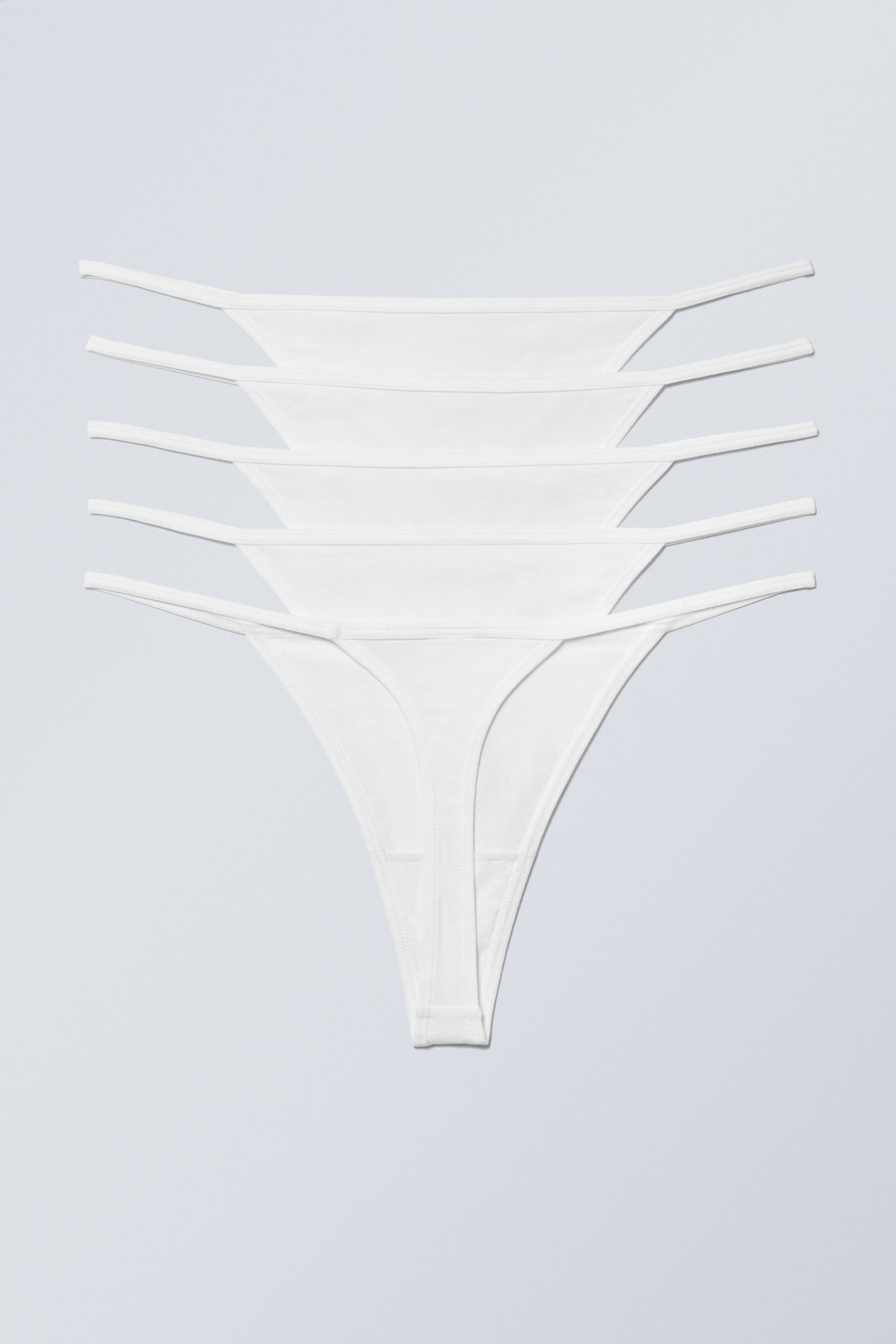 White - 5-pack Alex Cotton Tanga Thong - 1