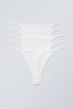 White - 5-pack Alex Cotton Tanga Thong - 1