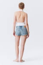 Seventeen Blue - Mittelblau - Maia Mid Rise Denim Hot Pants - 2