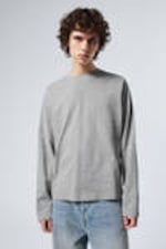 Light Grey Melange - Great Boxy Long Sleeve T-shirt - 1