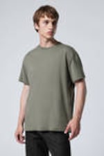 Helles Khakigrün - Schweres Oversized-T-Shirt - 0