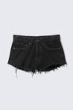 Tuned Black - Black - Maia Mid Rise Denim Hot Pants - 3