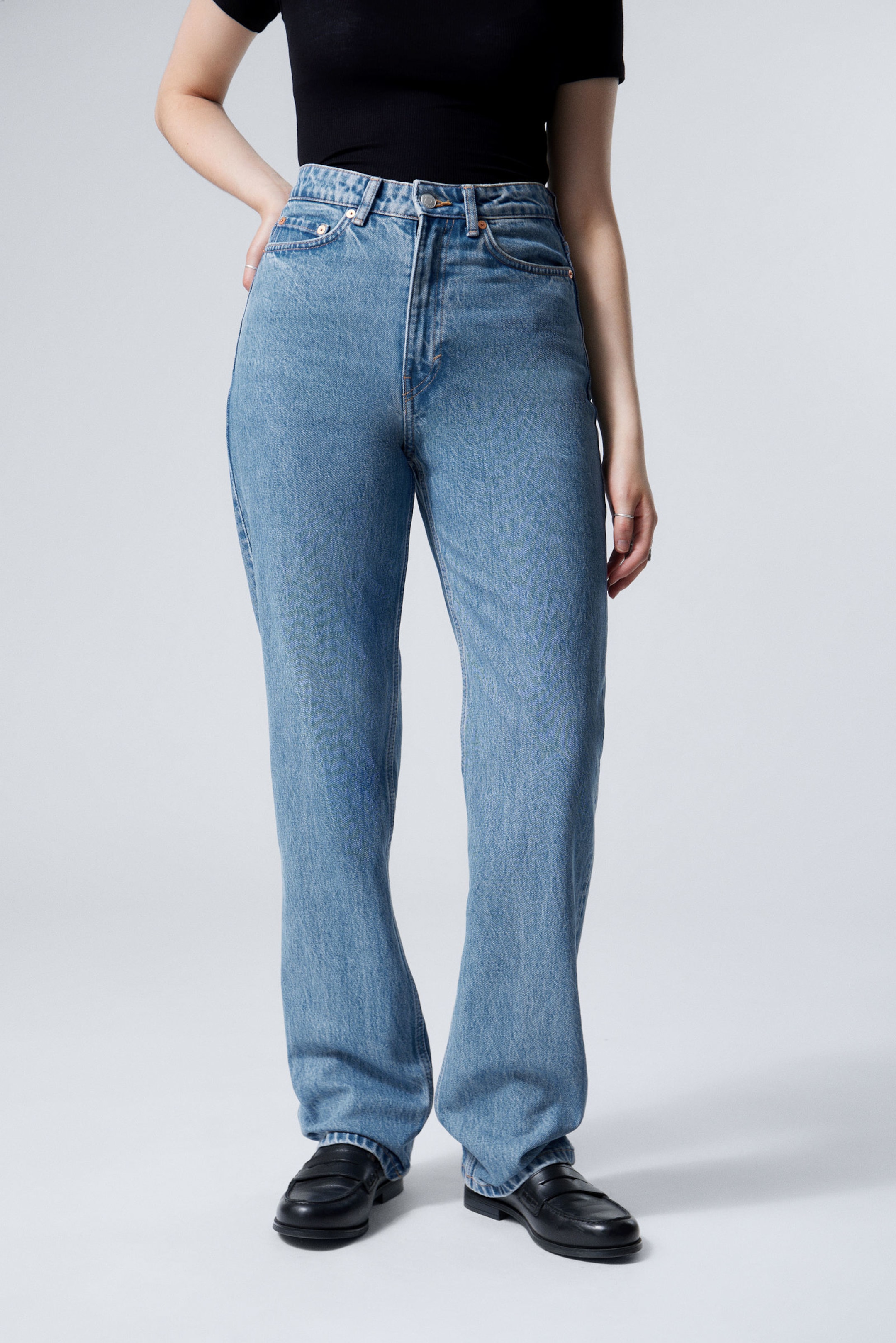 #79829D - Rowe Super High Waisted Regular Straight Leg Jeans - 2